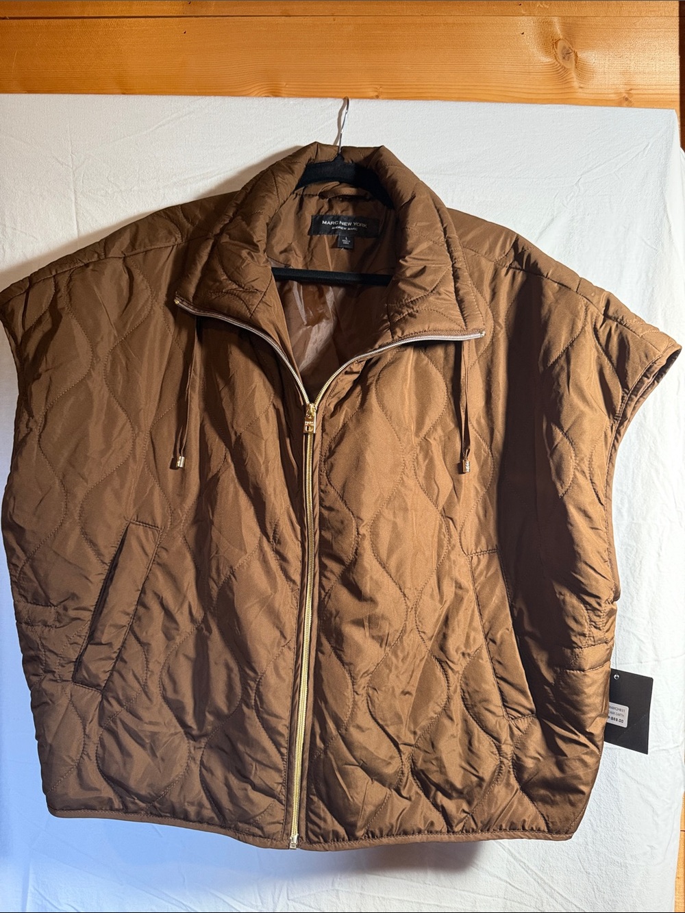 Marc Jacobs Brown Quilted Sleeveless Zip Vest